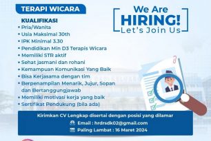 Lowongan Pekerjaan TERAPI WICARA